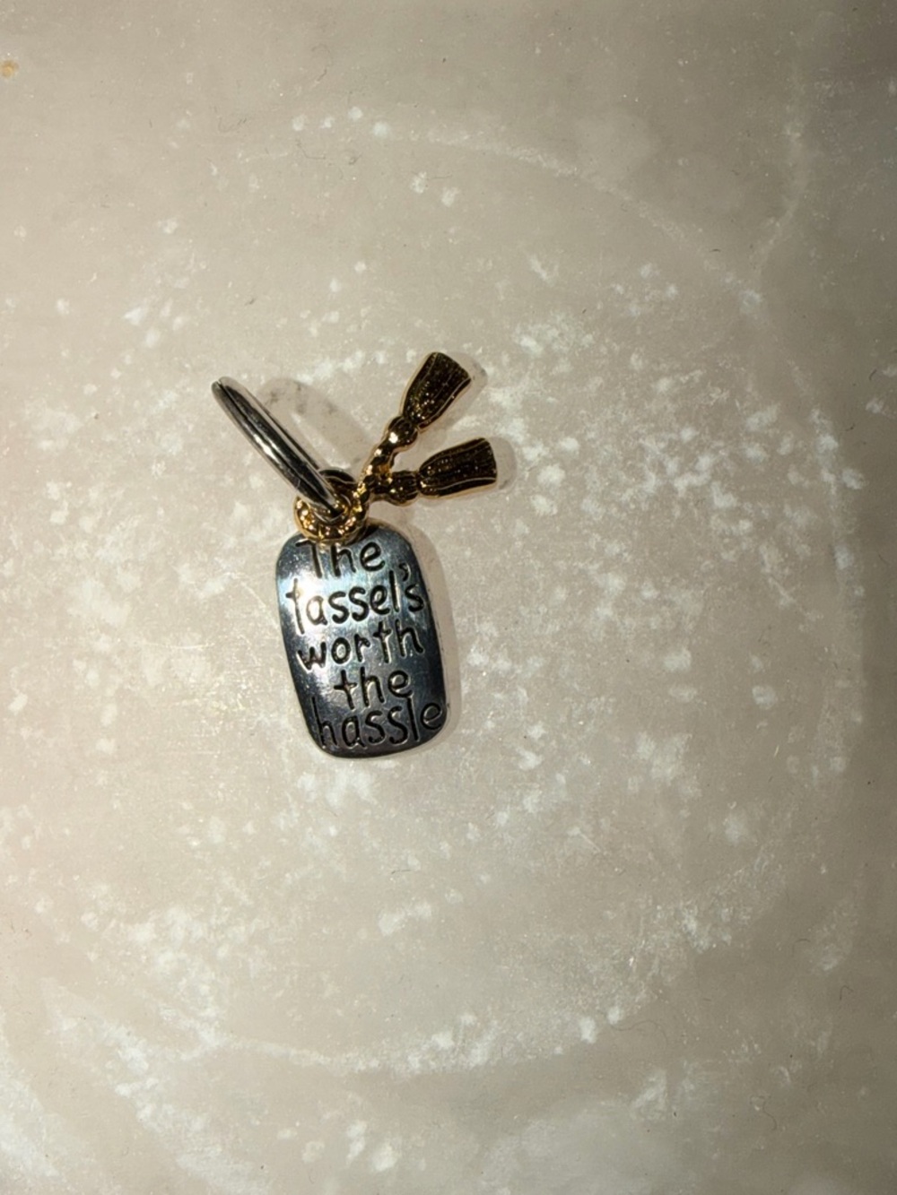 Brighton two-tone charm with gold tassels